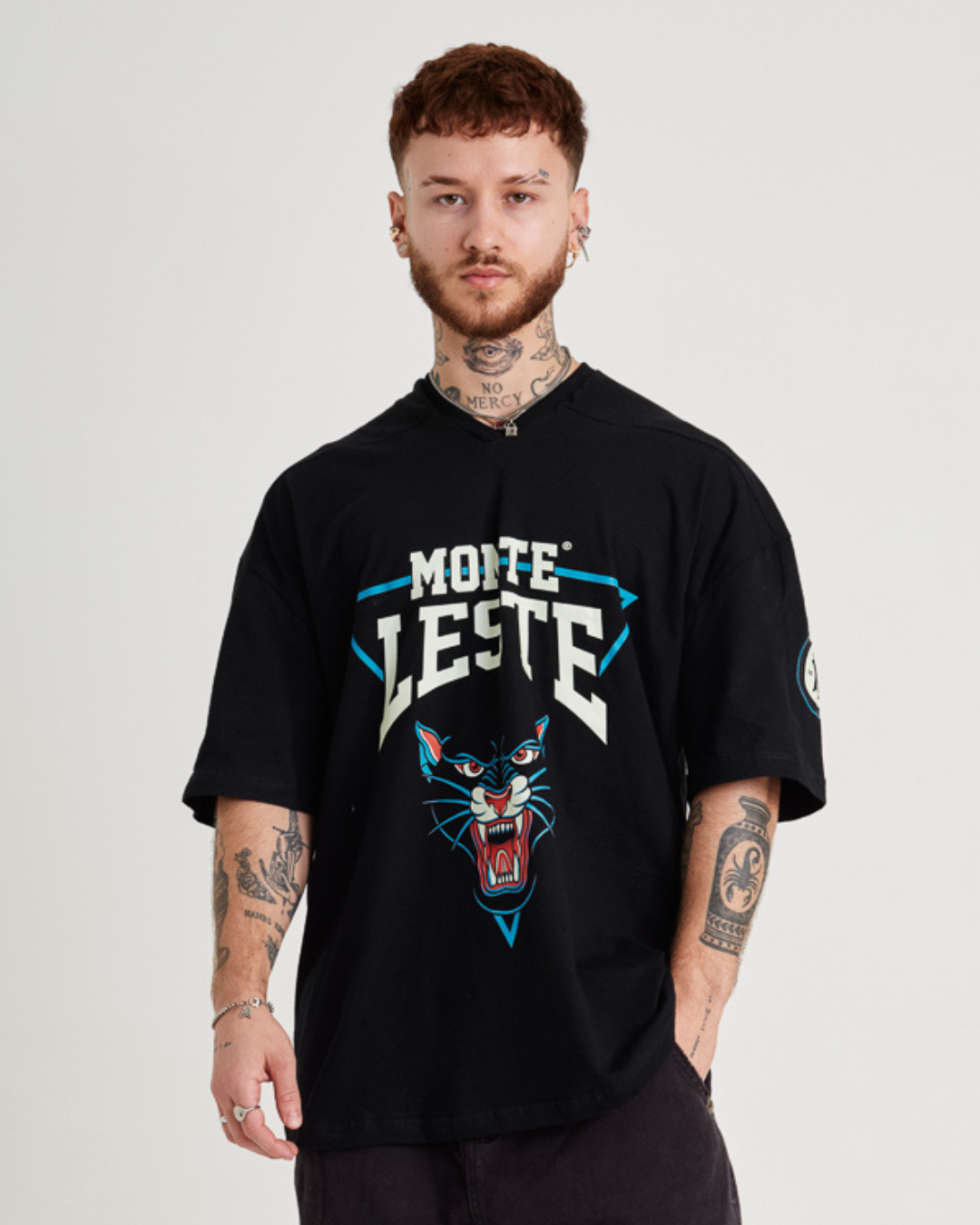 PANTHER Ý GRAPHIC VINTAGE BIG T-SHIRT Oversized Jersey T-Shirt - Panther Black