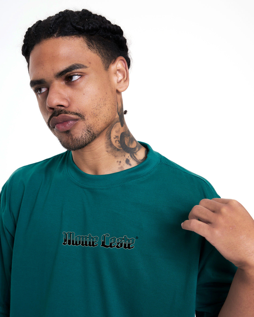 T-Shirt Oversized Printed Courage - Green Forest