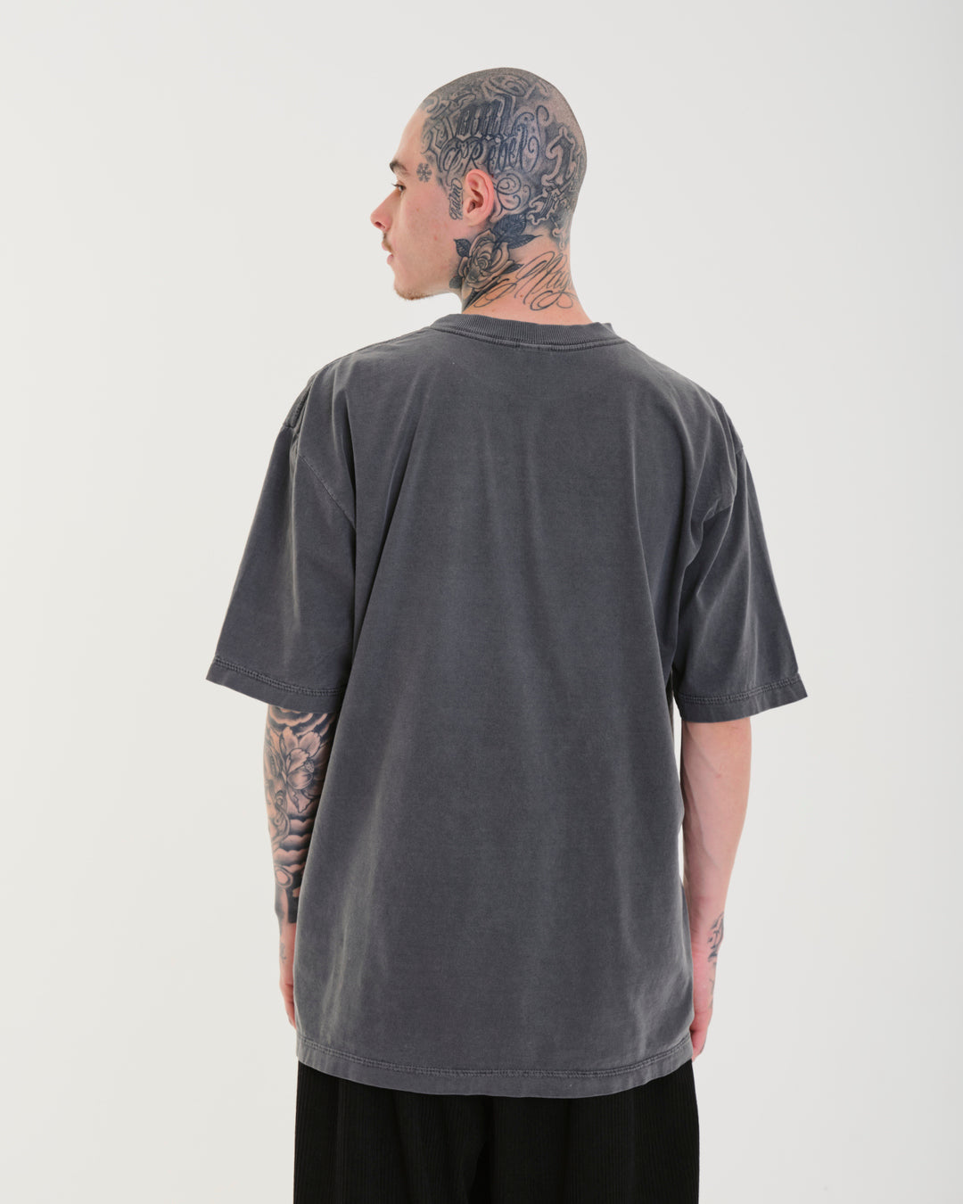 T-Shirt Oversized Printed ML - Gray Washed