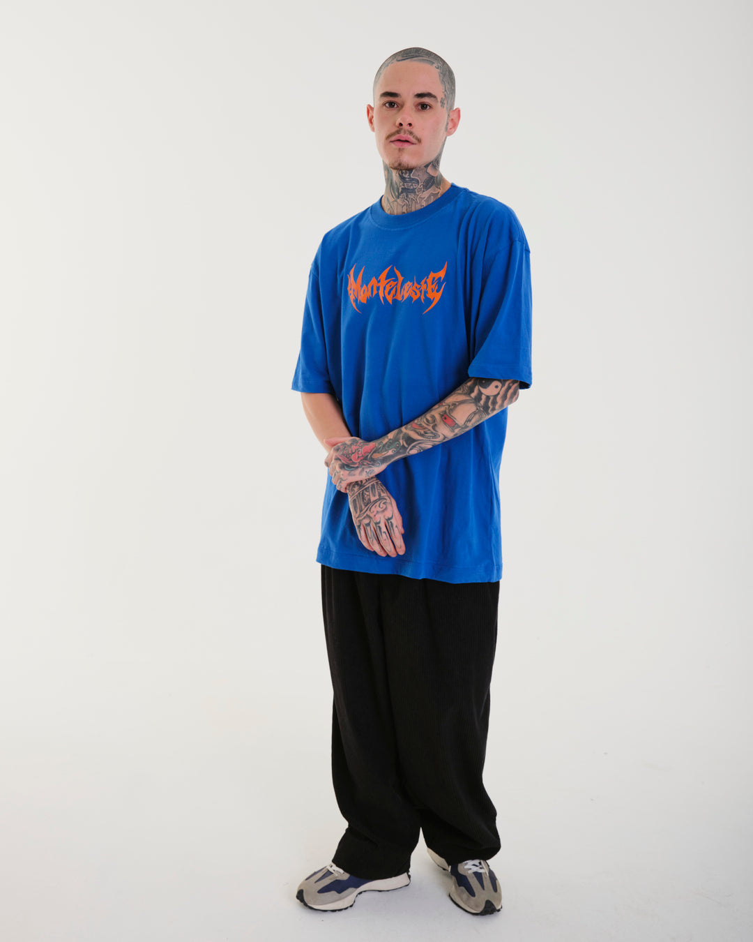 T-Shirt Oversized Printed Tribal - Royal Blue