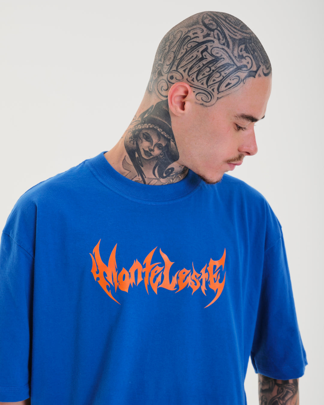 T-Shirt Oversized Printed Tribal - Royal Blue