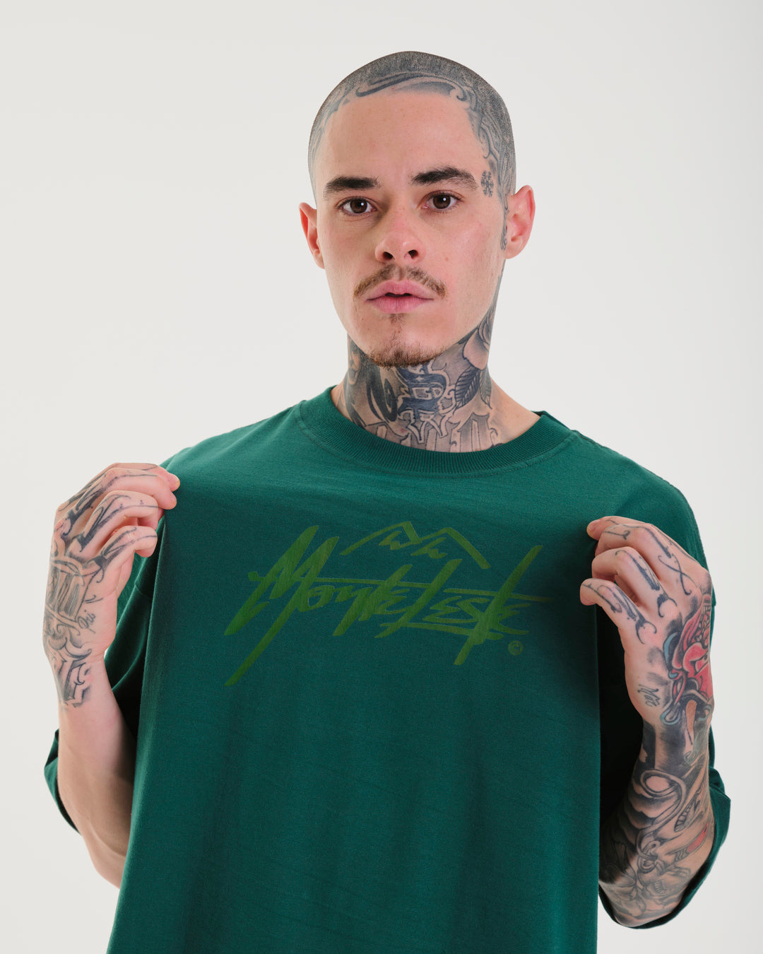 T-Shirt Oversized Printed Mountain - Green