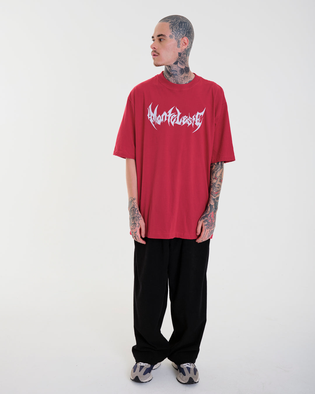 T-Shirt Oversized Printed Tribal - Red