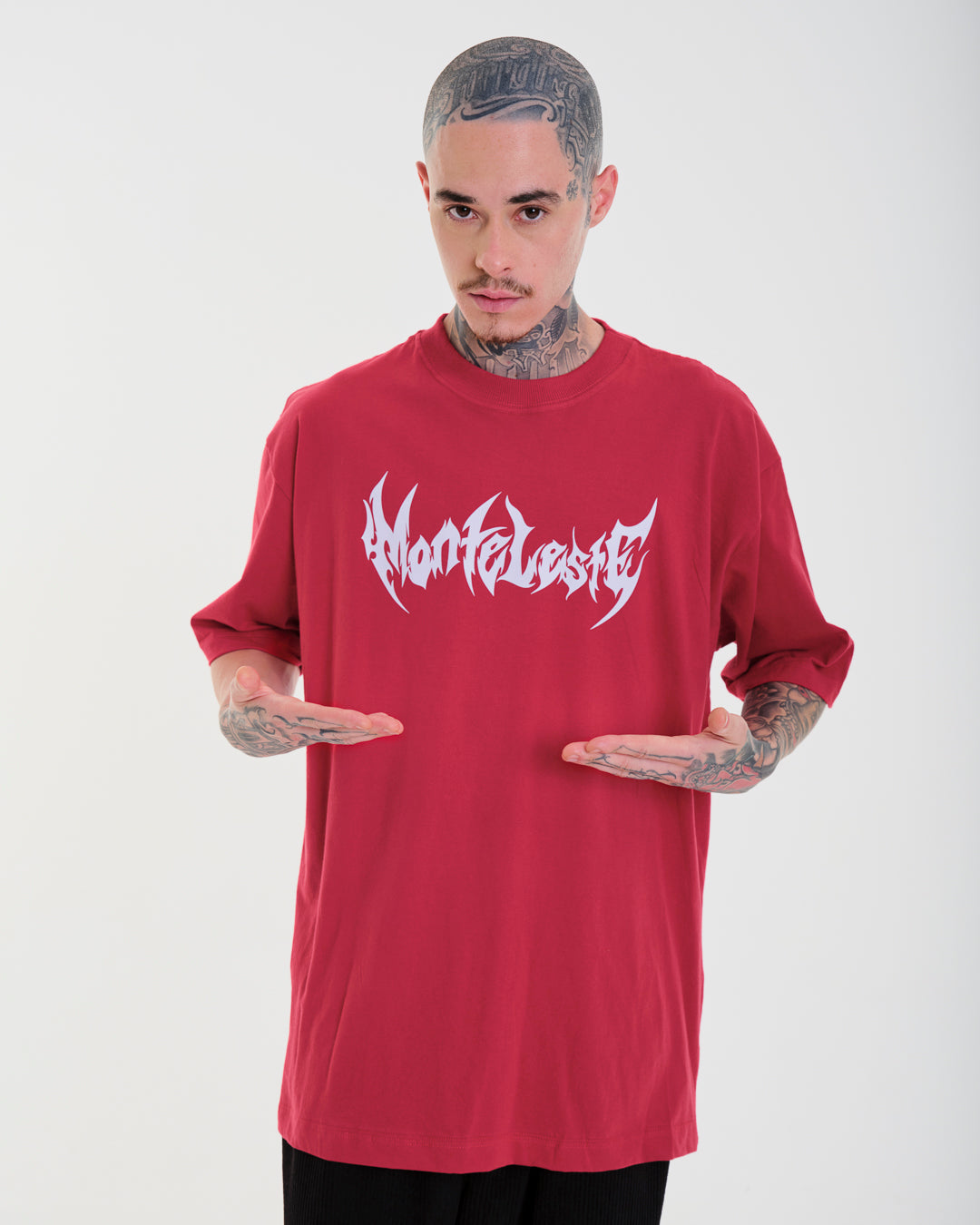 T-Shirt Oversized Printed Tribal - Red