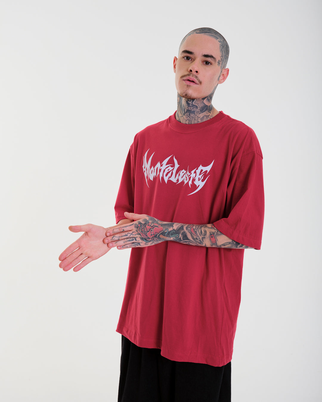 T-Shirt Oversized Printed Tribal - Red