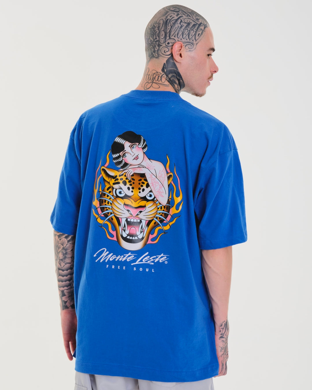 T-Shirt Oversized Printed Soul - Royal Blue