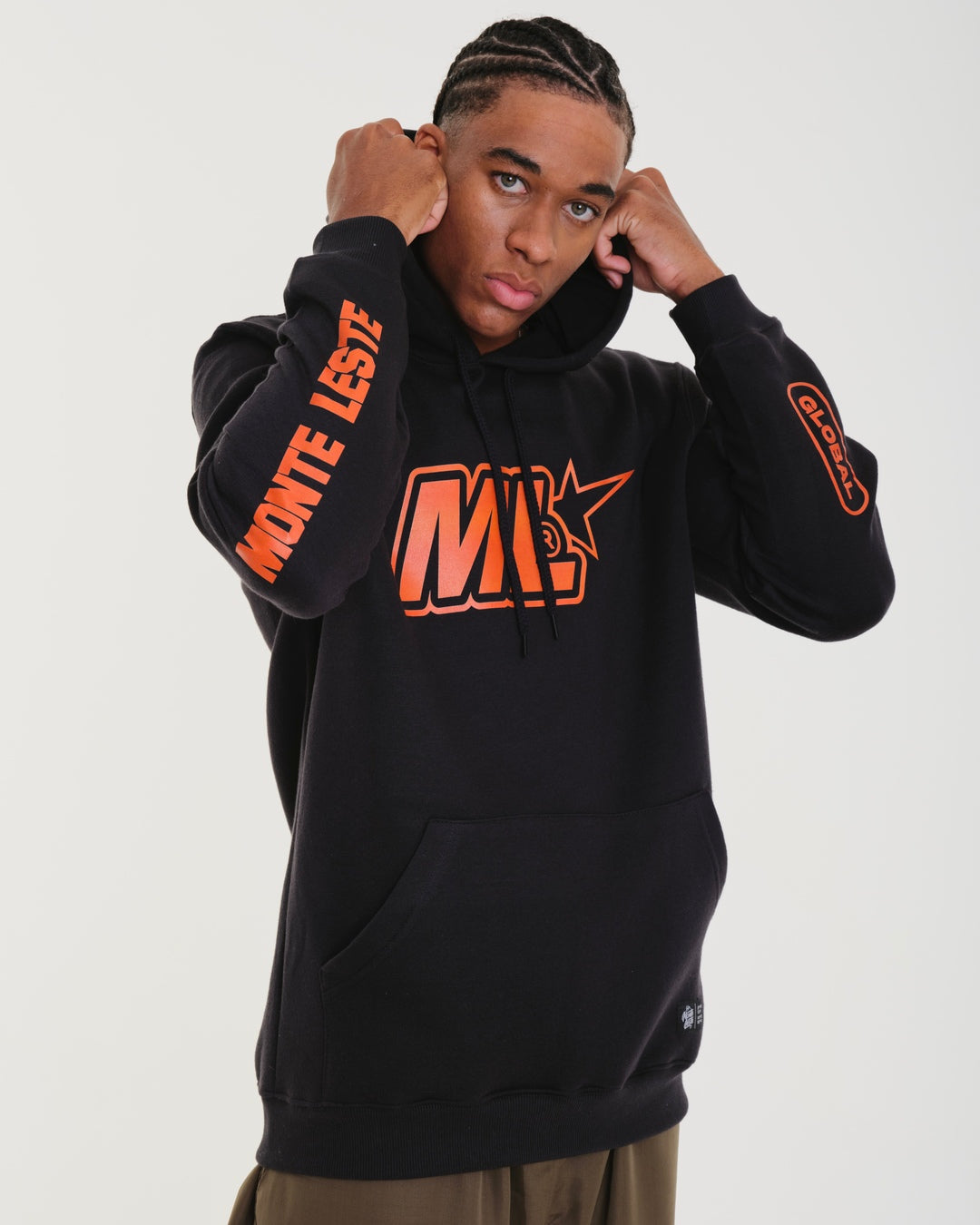 Sweatshirt Kangaroo Hooded - Global Black