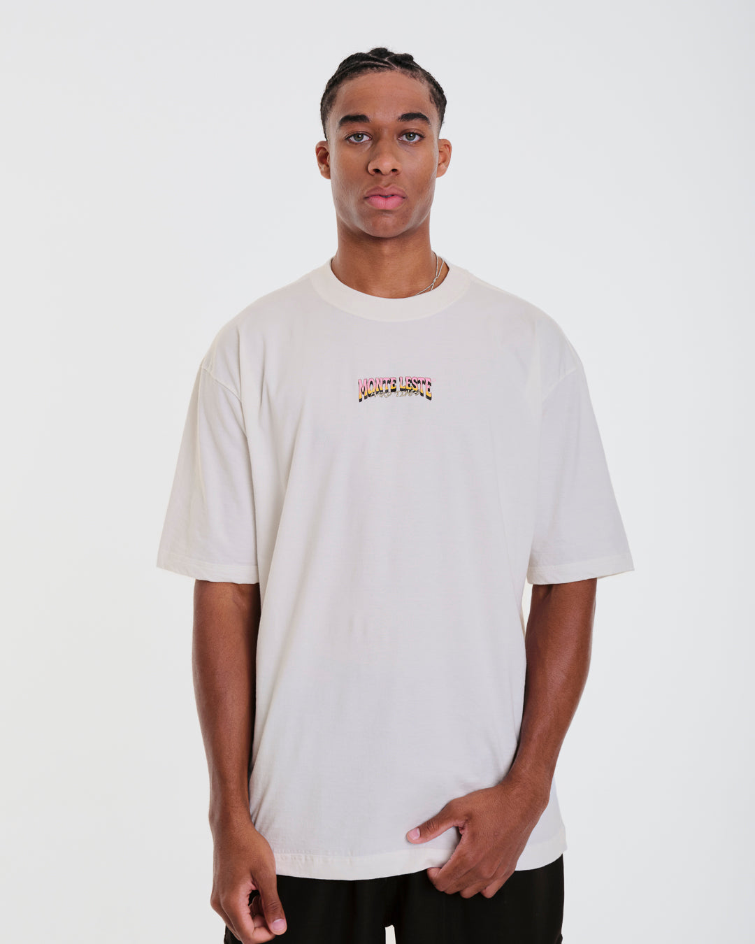 T-Shirt Oversized Printed Times - Off White
