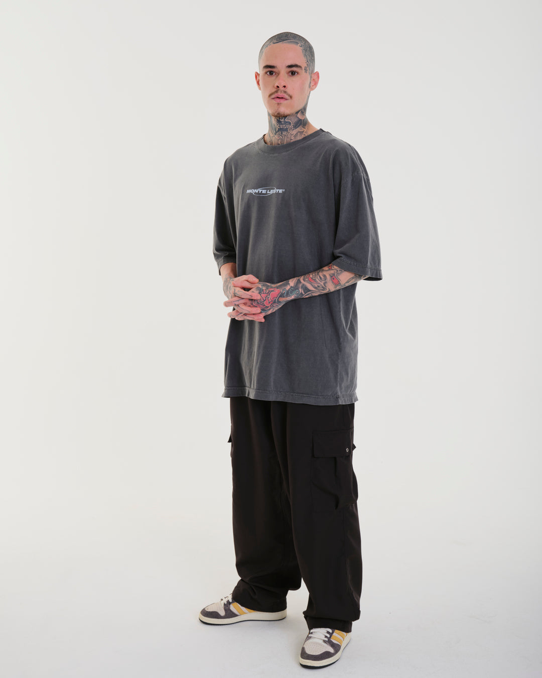T-Shirt Oversized Printed Infinite - Gray Washed