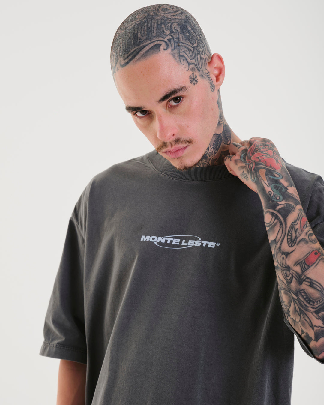 T-Shirt Oversized Printed Infinite - Gray Washed