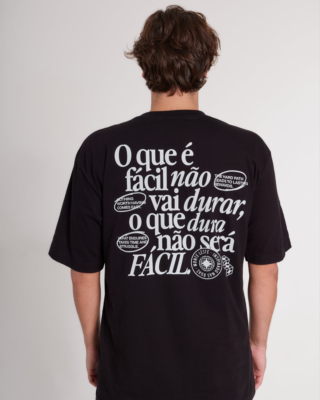 T-Shirt Oversized Printed Easy - Black