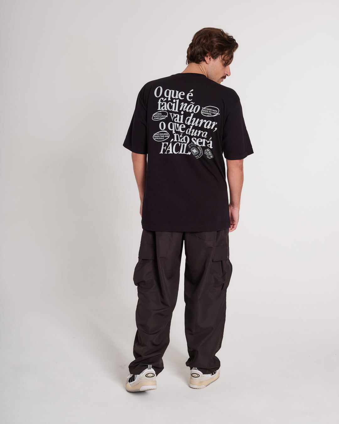 T-Shirt Oversized Printed Easy - Black