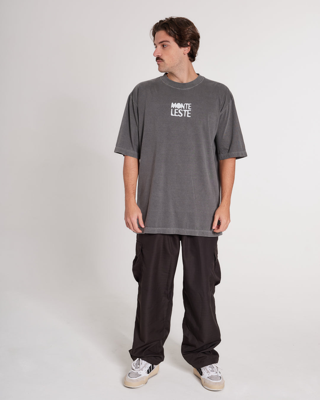 T-Shirt Oversized Printed Tenta - Gray Washed