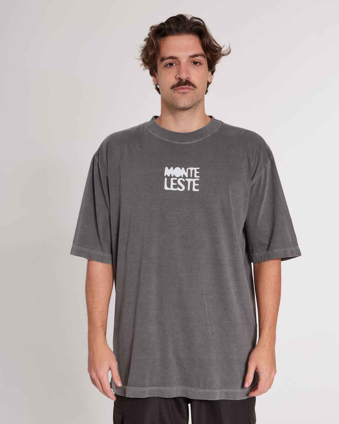 T-Shirt Oversized Printed Tenta - Gray Washed