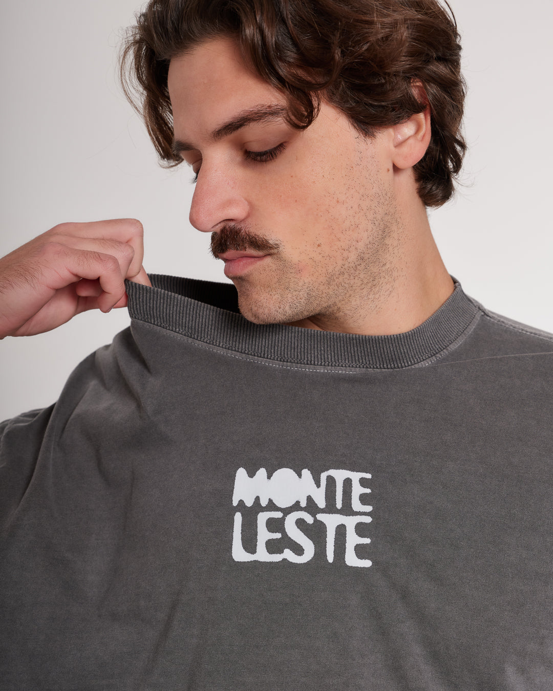 T-Shirt Oversized Printed Tenta - Gray Washed