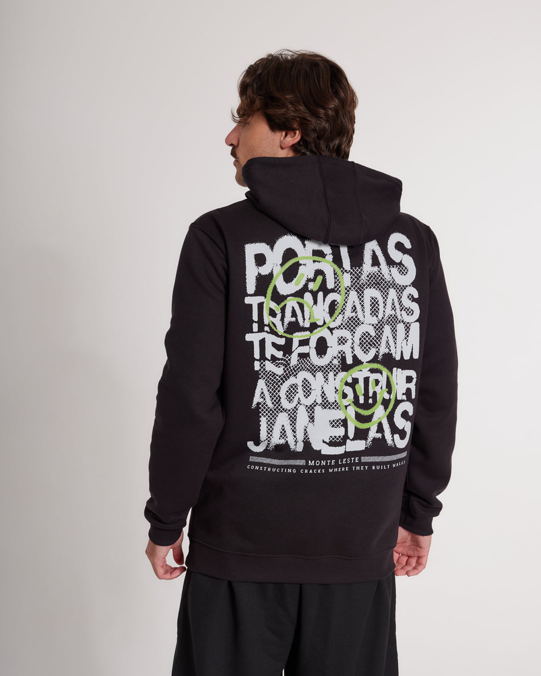 Sweatshirt Kangaroo Hooded - Portas Black