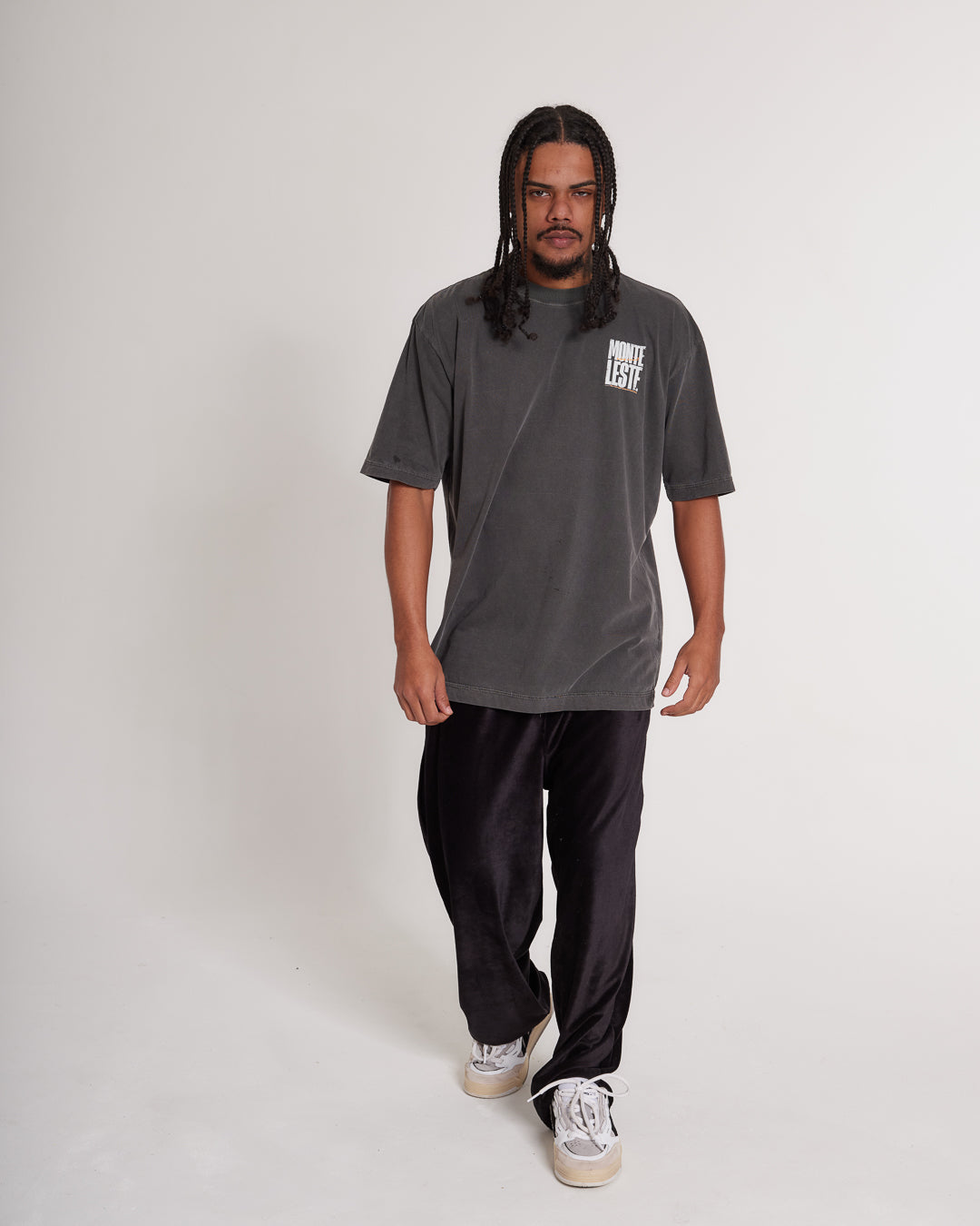 T-Shirt Oversized Printed Tijolo - Gray Washed