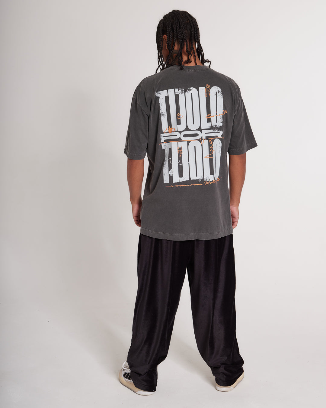 T-Shirt Oversized Printed Tijolo - Gray Washed