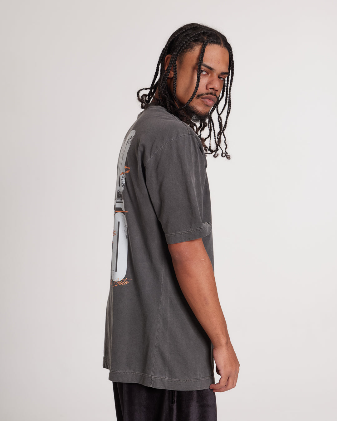 T-Shirt Oversized Printed Tijolo - Gray Washed