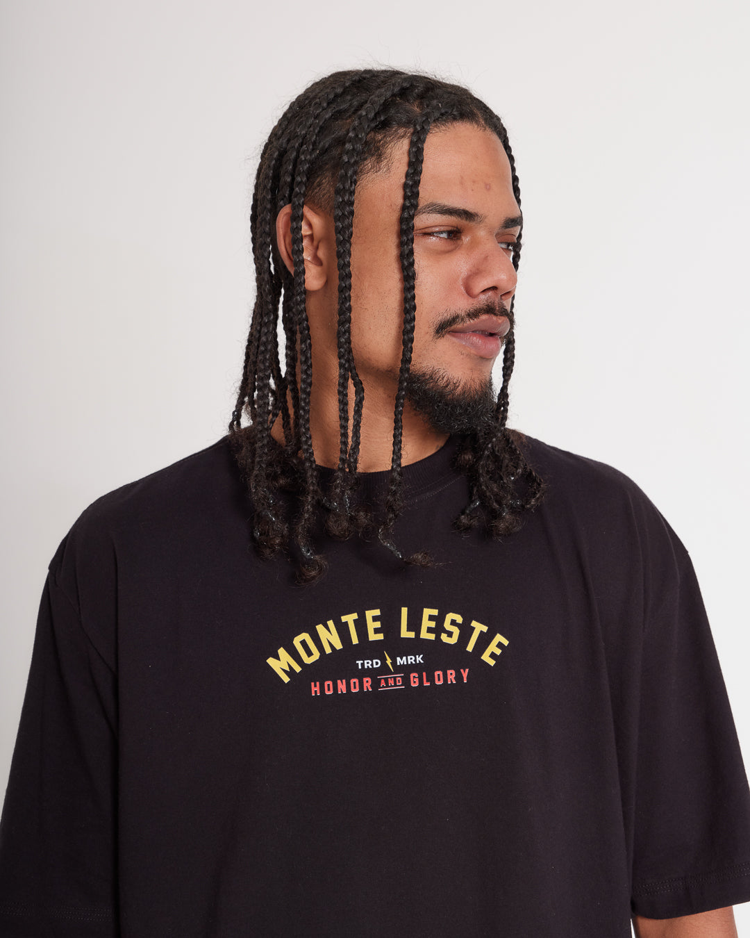 T-Shirt Oversized Printed Honor - Black