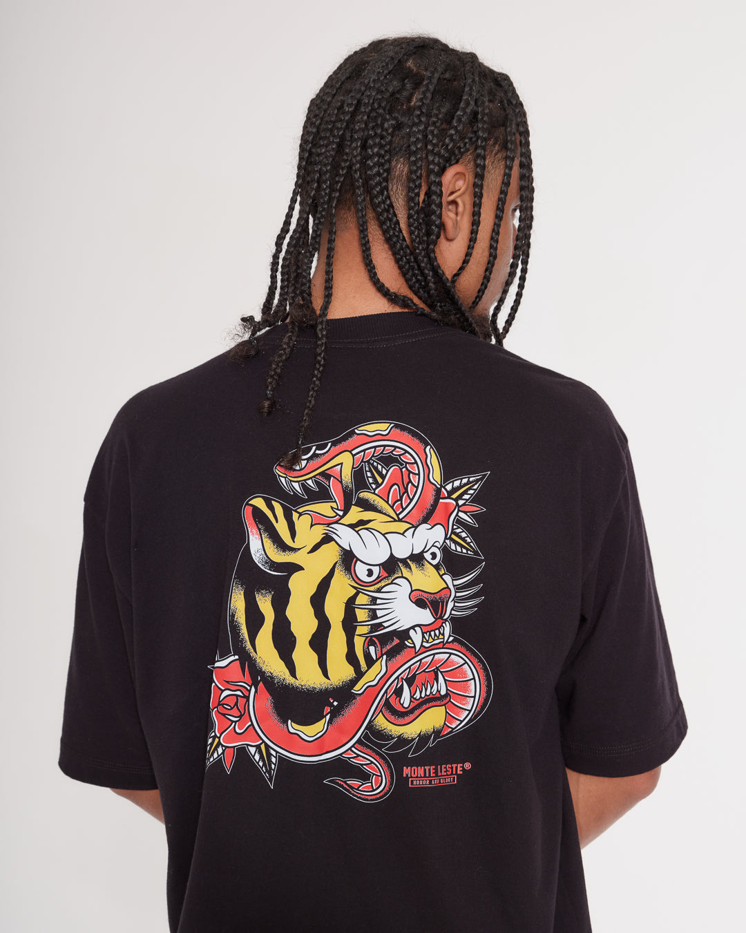 T-Shirt Oversized Printed Honor - Black