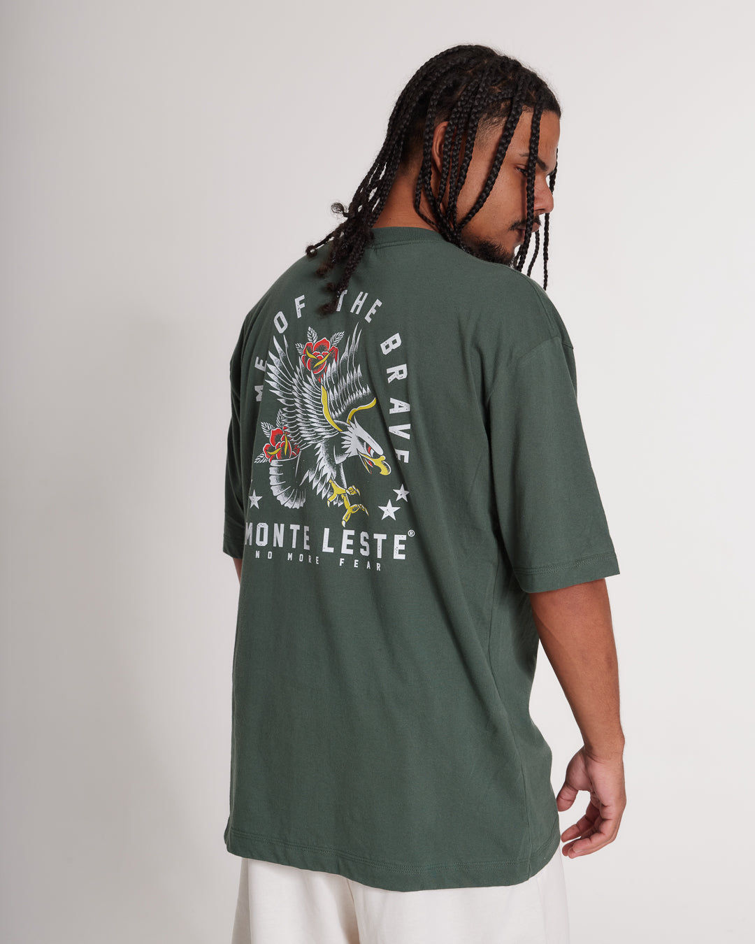 T-Shirt Oversized Printed Brave - Green