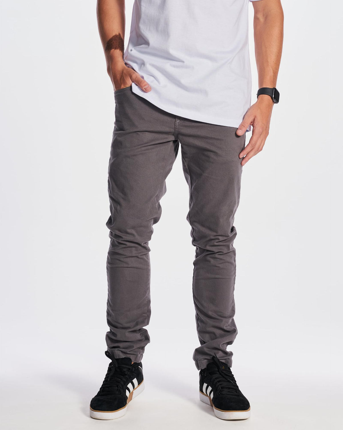 Regular Twill Pants - Gray