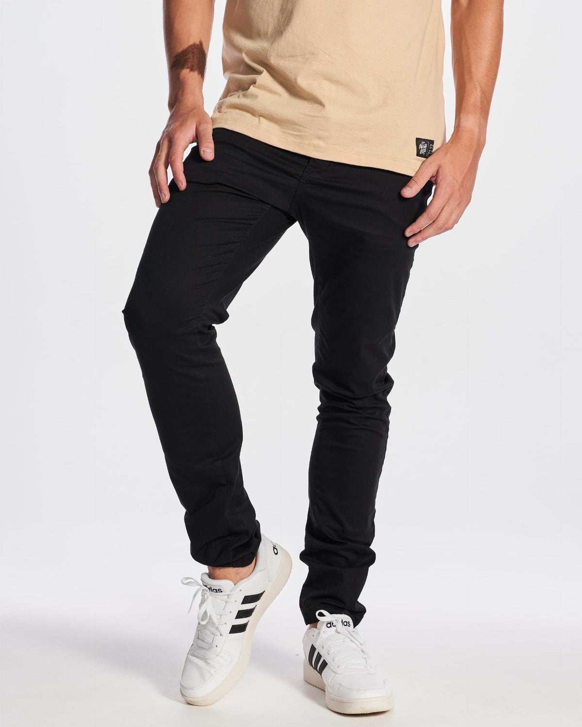 Regular Twill Pants - Black