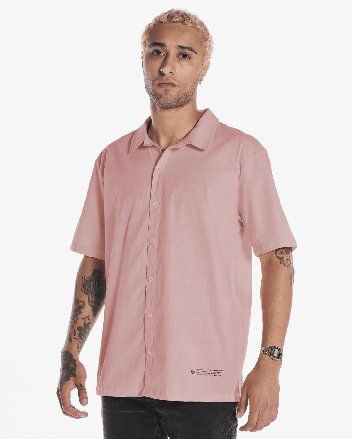 Camisa Casual Plain - Rose