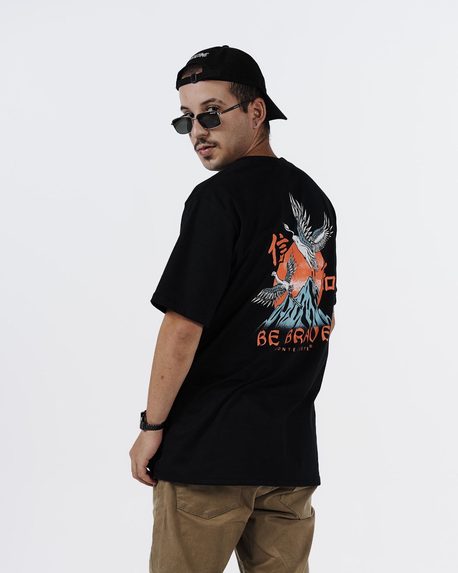 T-Shirt Regular Printed - Bird Black