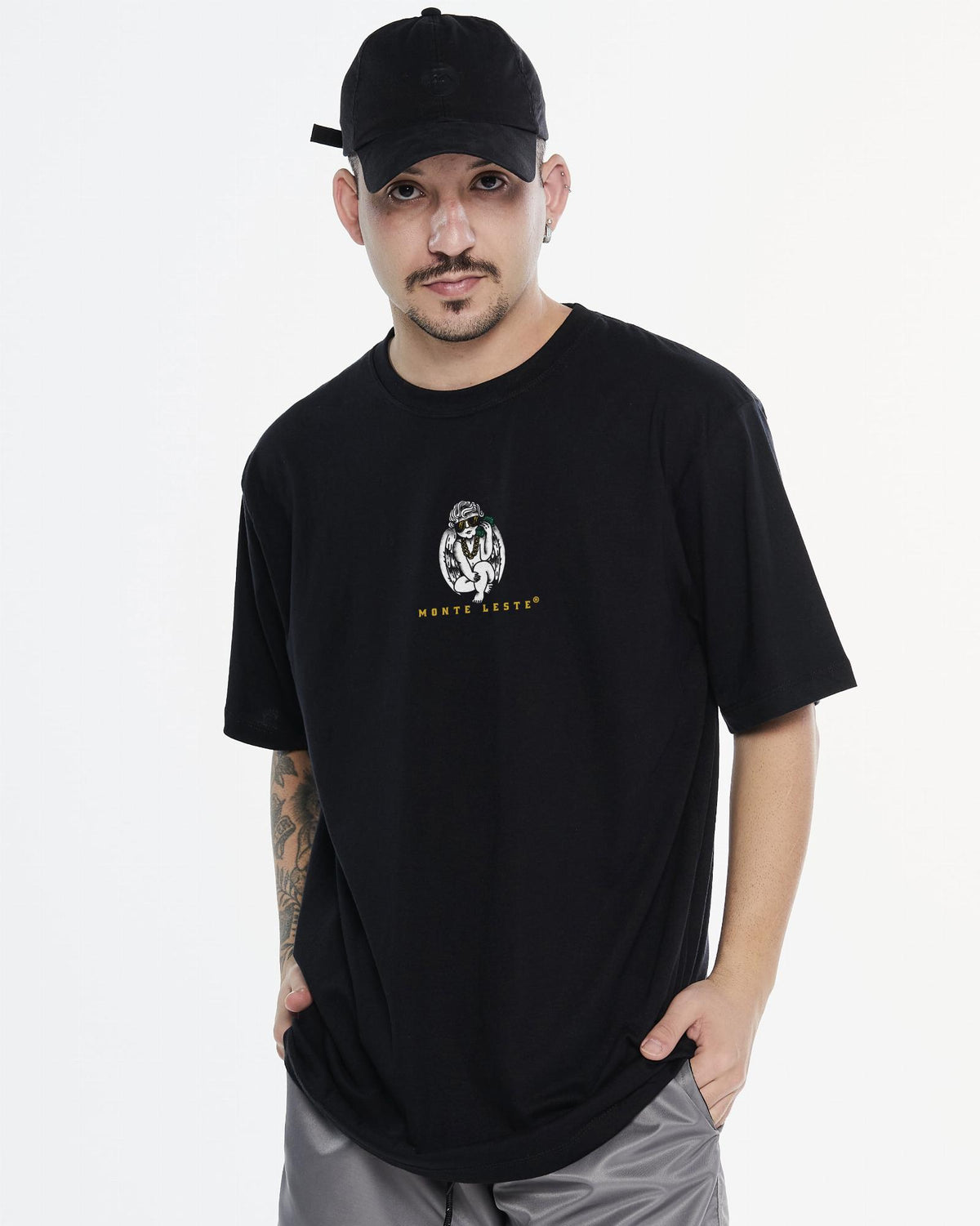 Printed Regular T-Shirt - Segundo Anjo Black