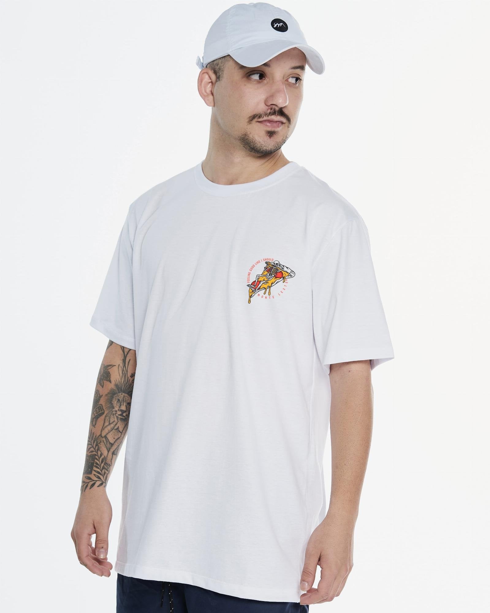 T-Shirt Regular Printed - Pizza White