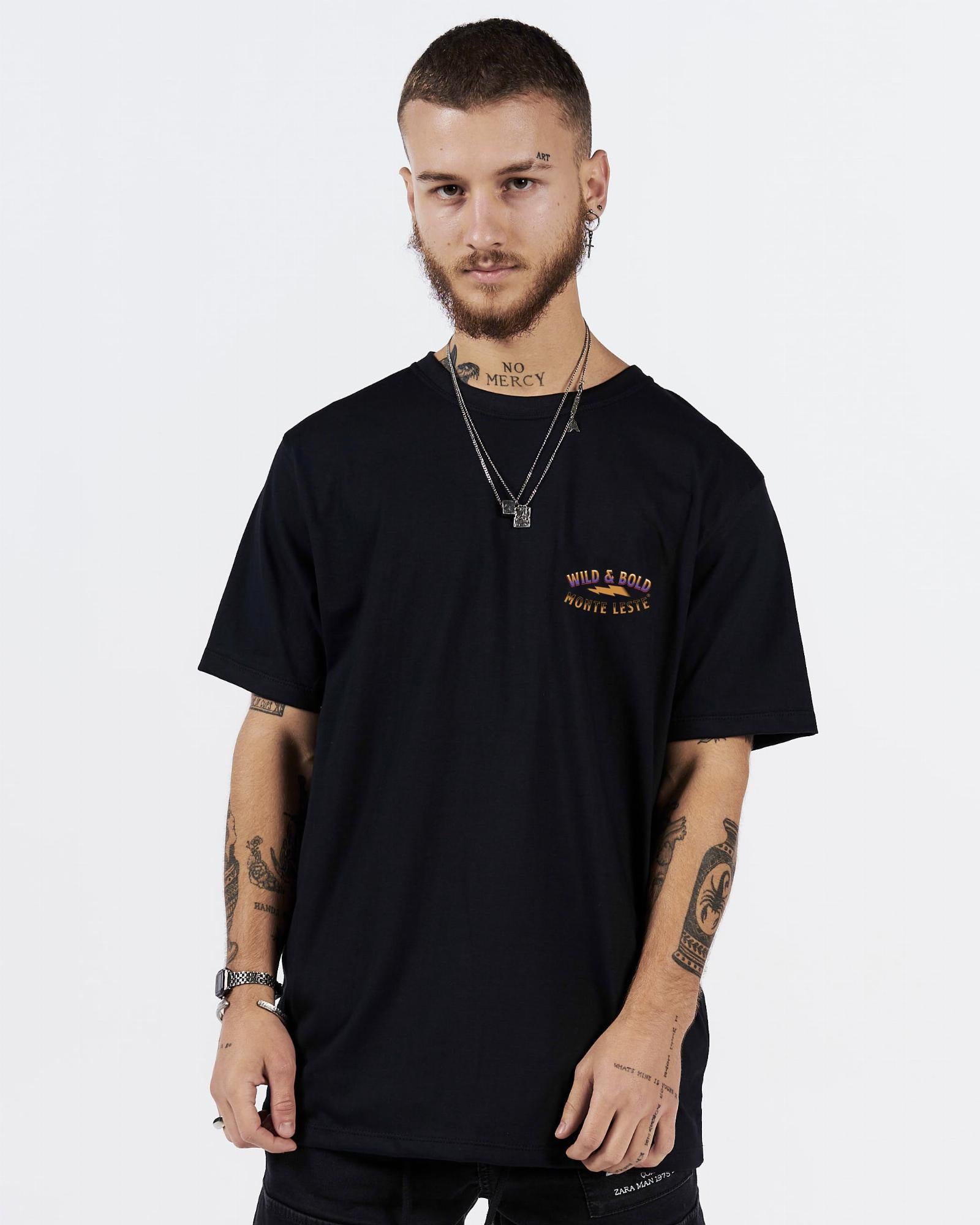 T-Shirt Regular Printed - Wild Bold Black