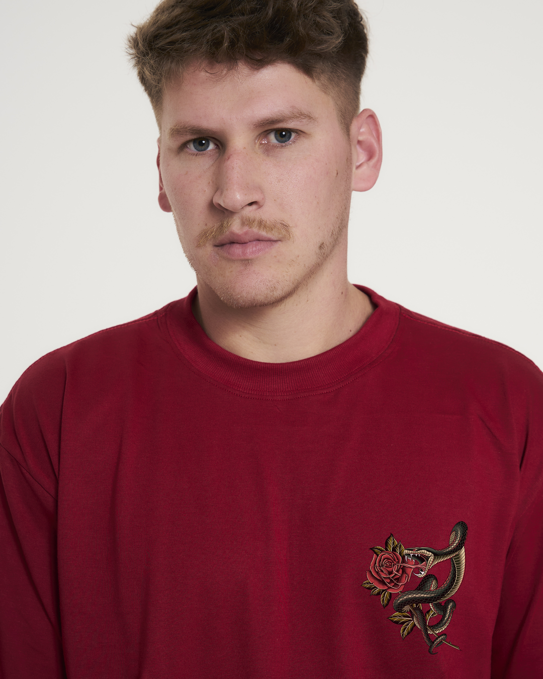 T-Shirt Oversized Printed Kai - Red Dark