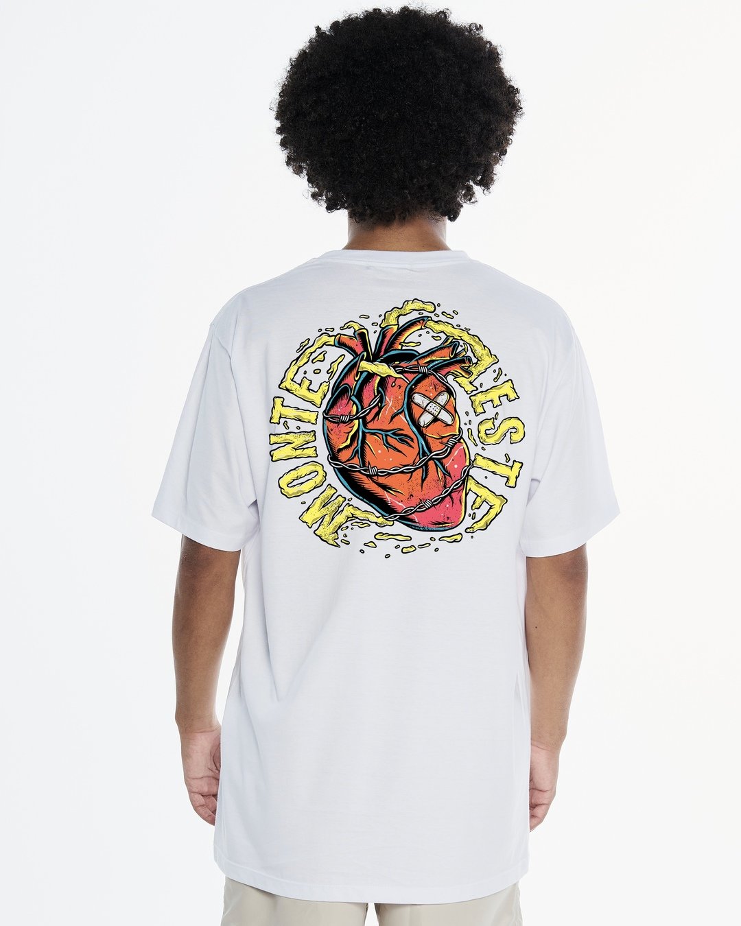 T-Shirt Regular Printed - Heart White