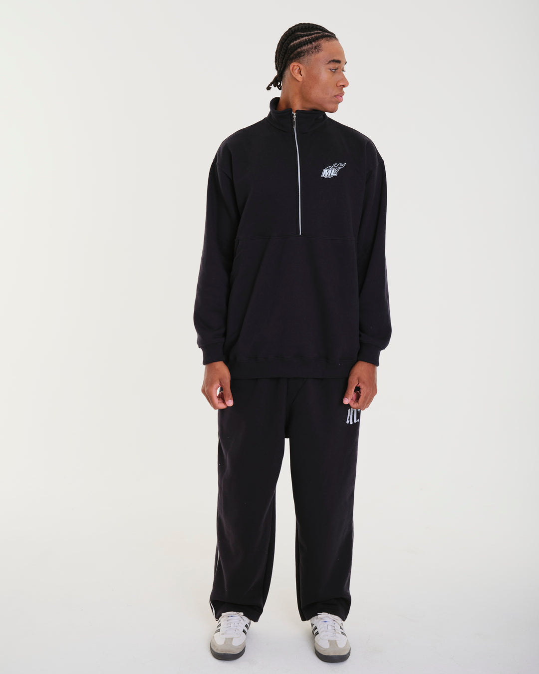 High Collar Sweatshirt - Fuego Black