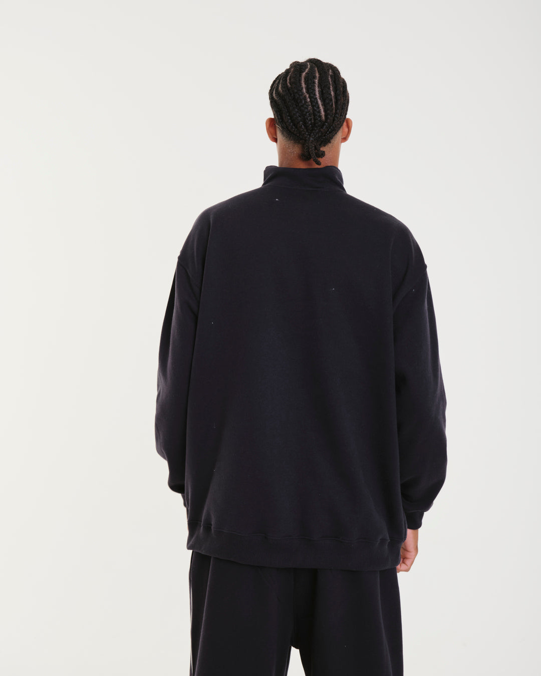 High Collar Sweatshirt - Fuego Black