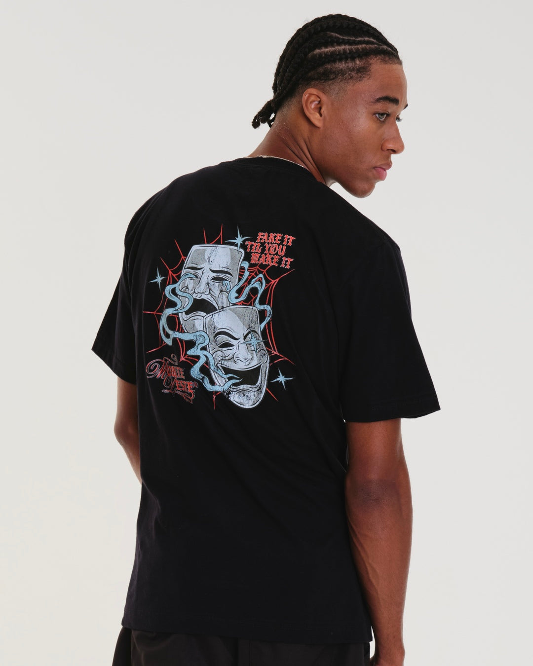 Printed Long Sleeve T-Shirt - Face Black