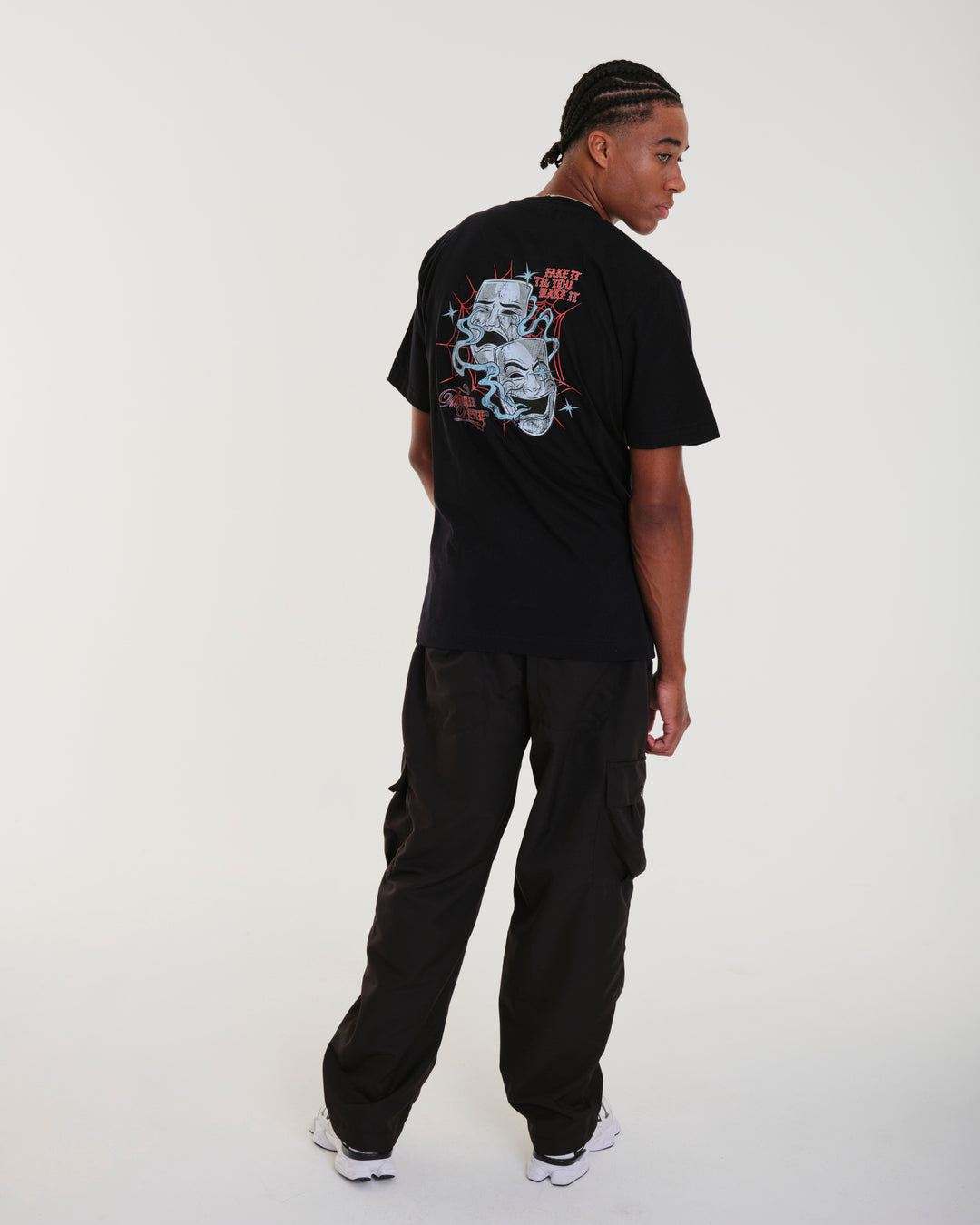 Printed Regular T-Shirt - Face Black