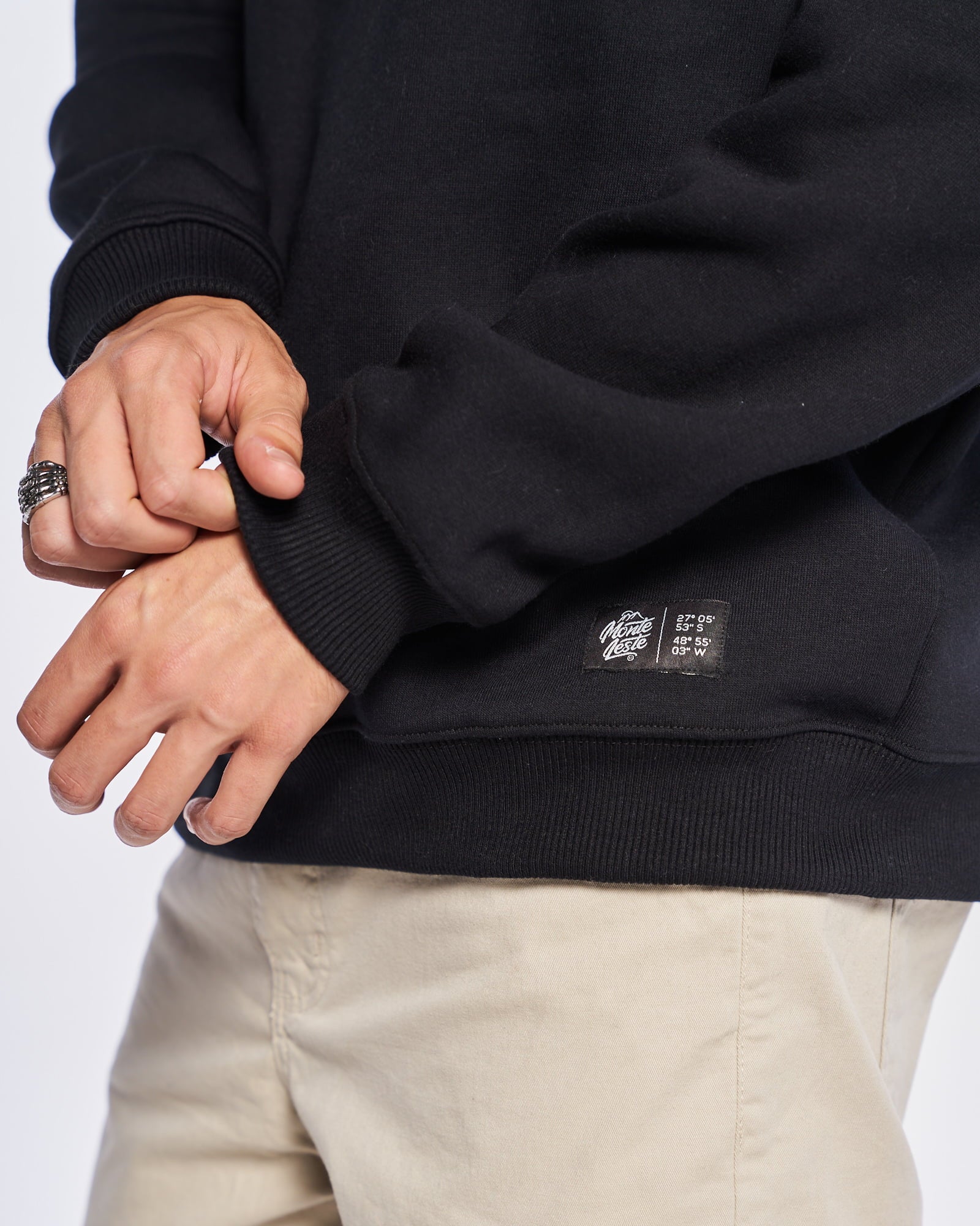 Pullover Sweatshirt Crew Neck - Fire Tiger Black