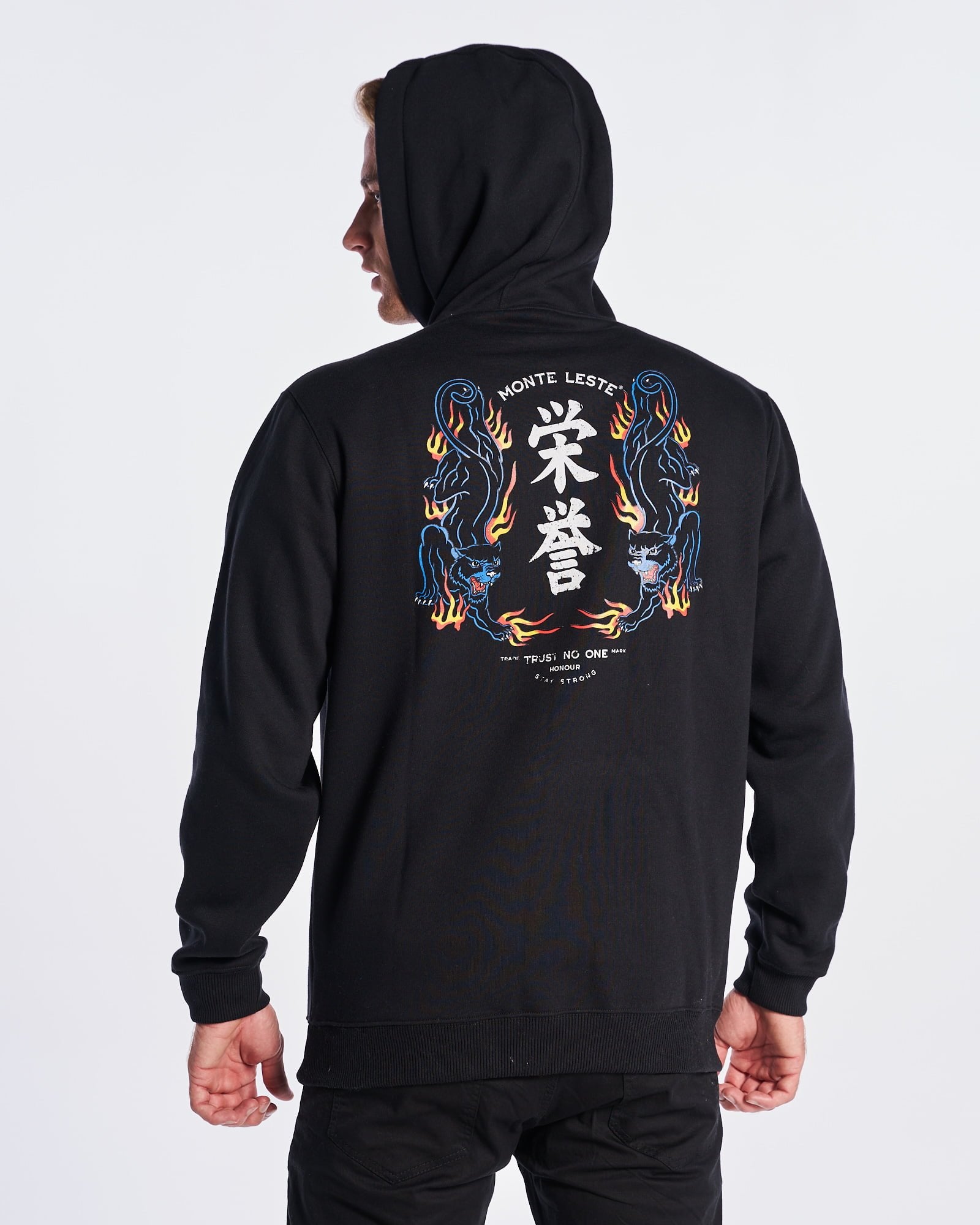 Sweatshirt Kangaroo Hooded - Fire Tiger Black