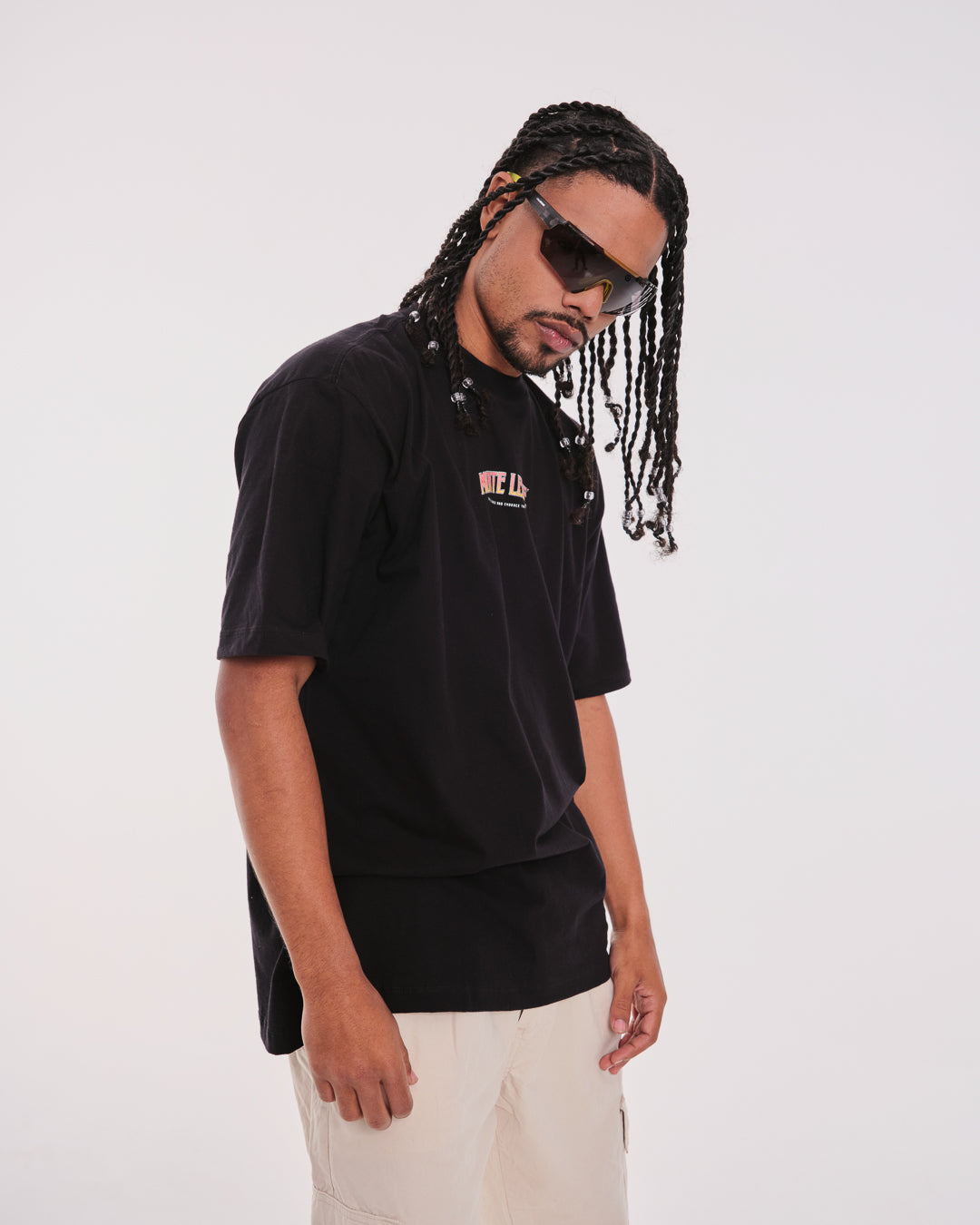 T-Shirt Oversized Printed Thrill - Black