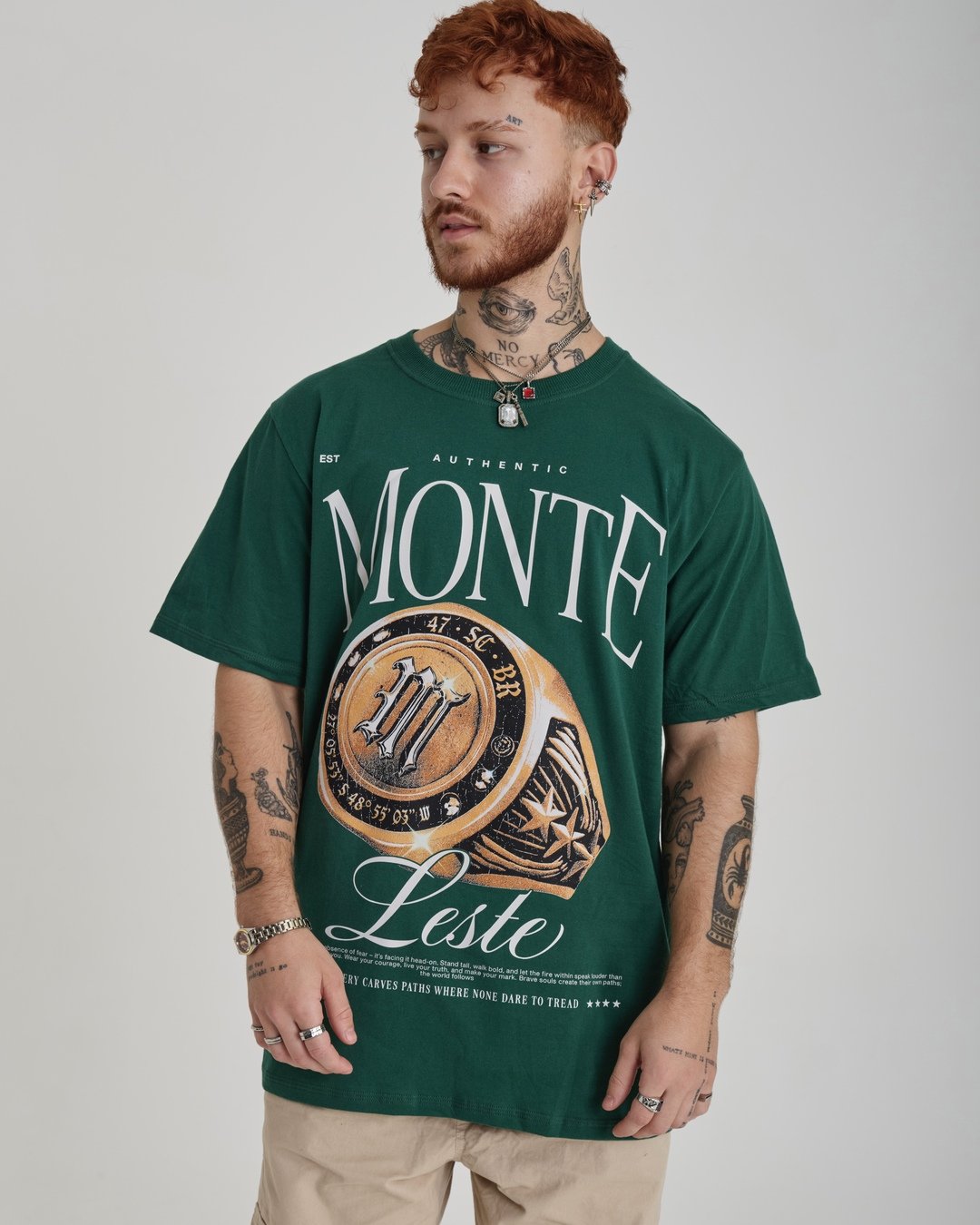 T-Shirt Regular Printed - Champs Green