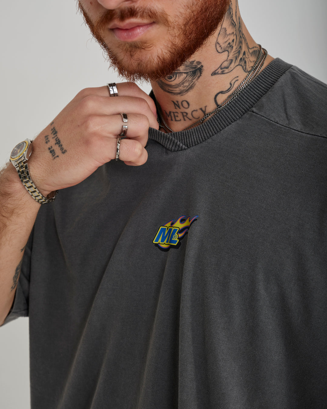 T-Shirt Jersey Oversized - Fuego Gray Washed