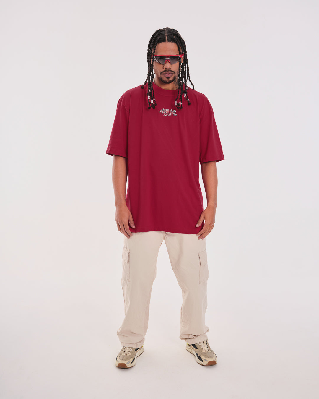 T-Shirt Oversized Printed Born Free - Red