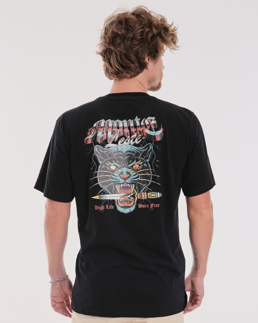T-Shirt Regular Printed - Born Free Black