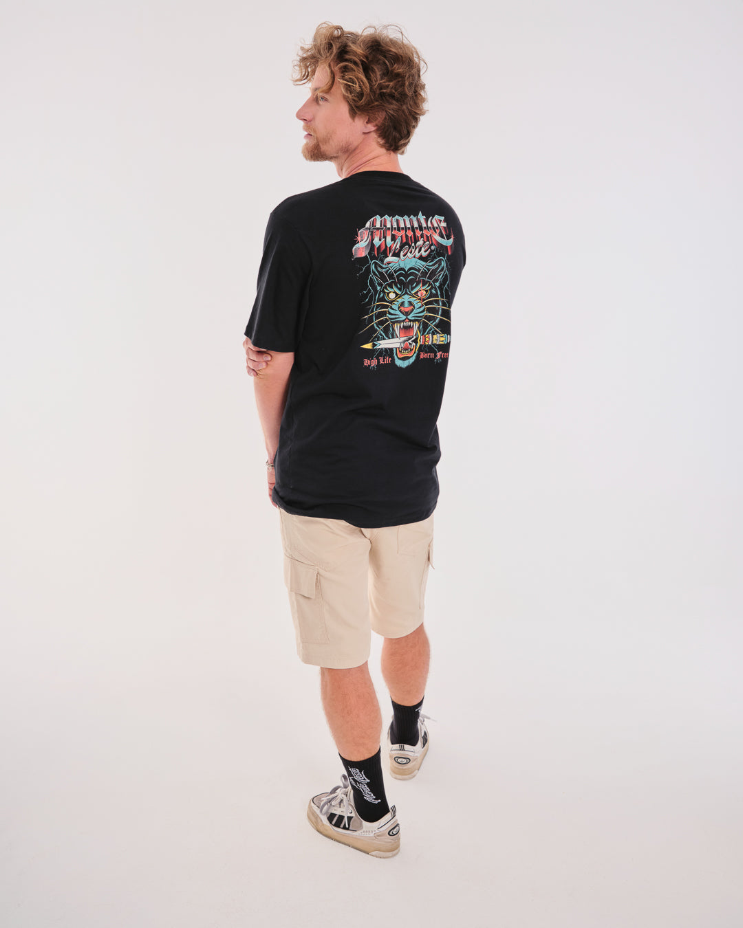 T-Shirt Regular Printed - Born Free Black