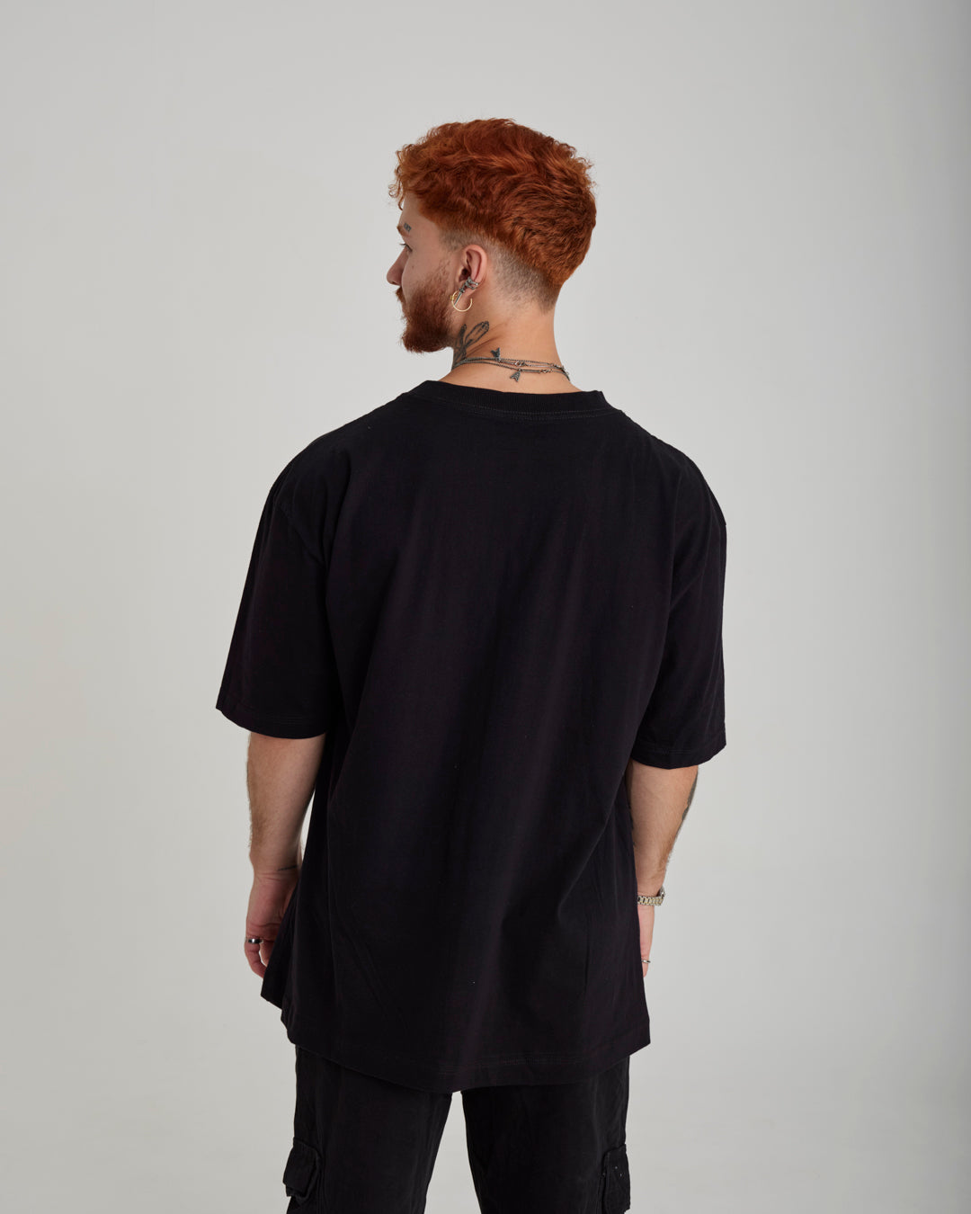 T-Shirt Oversized Printed Star - Black