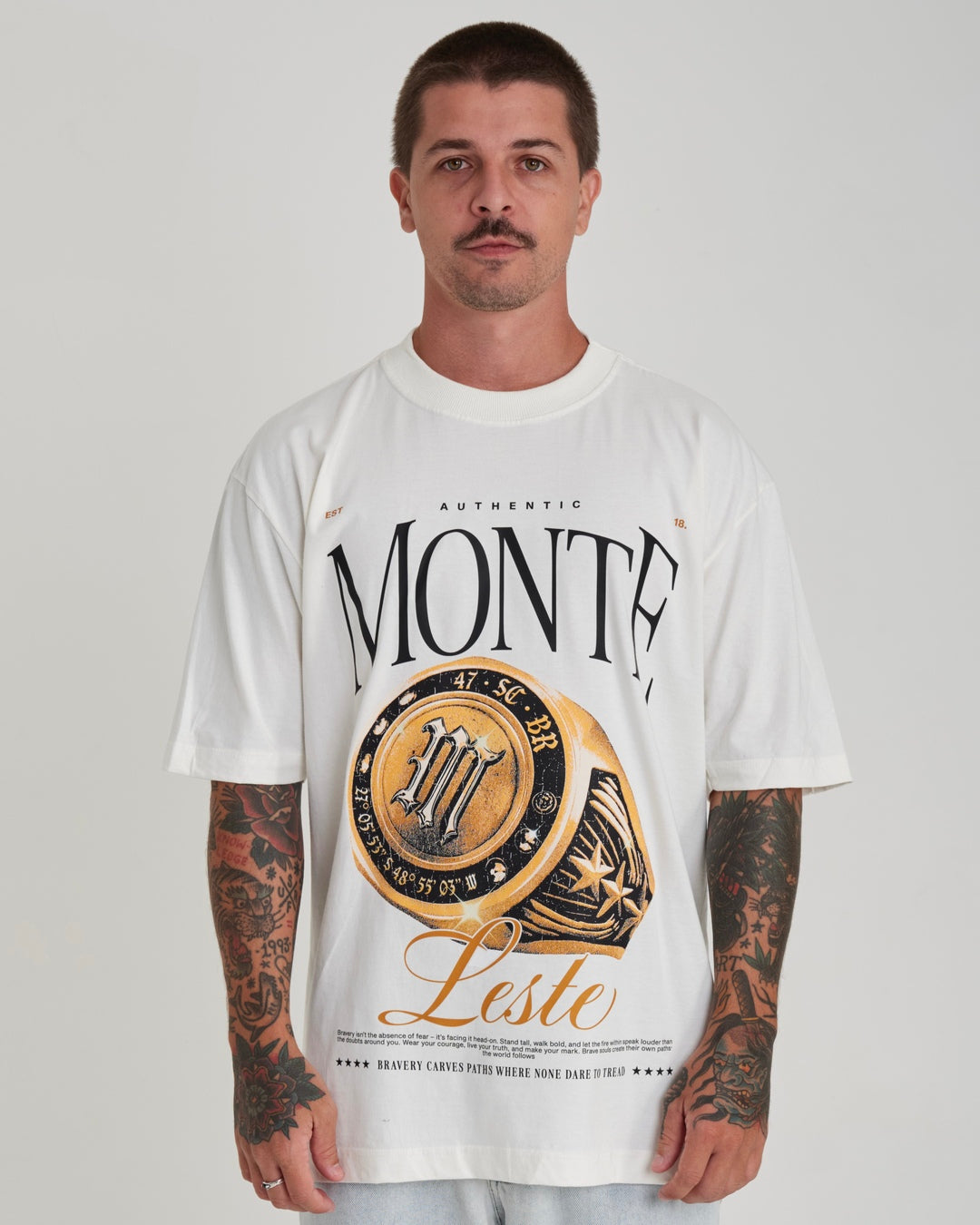 T-Shirt Oversized Printed Champs - Off White