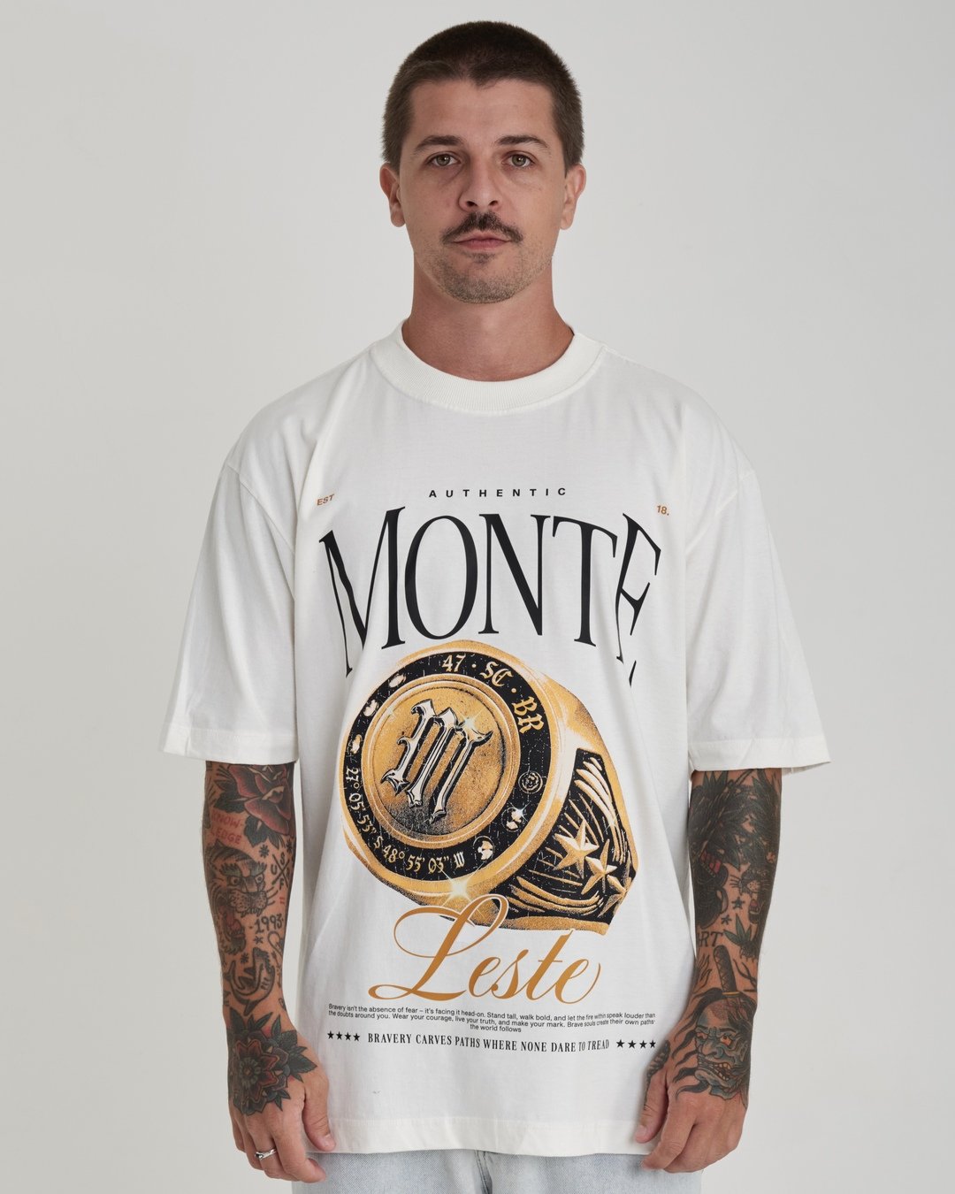 T-Shirt Oversized Printed Champs - Off White